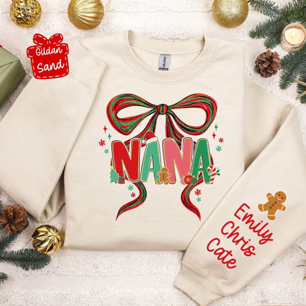 Coquette Christmas Bow With Title Personalized SweatShirt