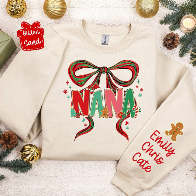 Coquette Christmas Bow With Title Personalized SweatShirt