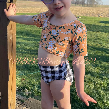 Yellow Floral Bathing suit