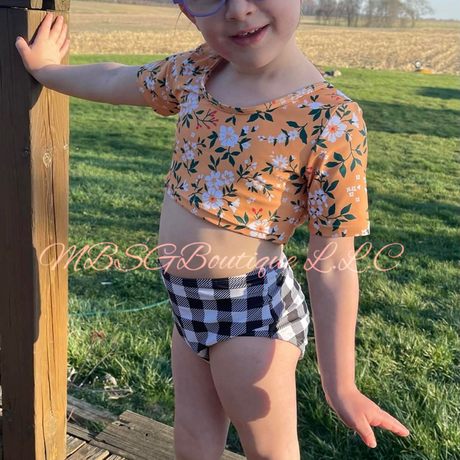 Yellow Floral Bathing suit