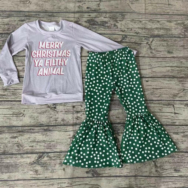 Merry Christmas Green Dots Pant set