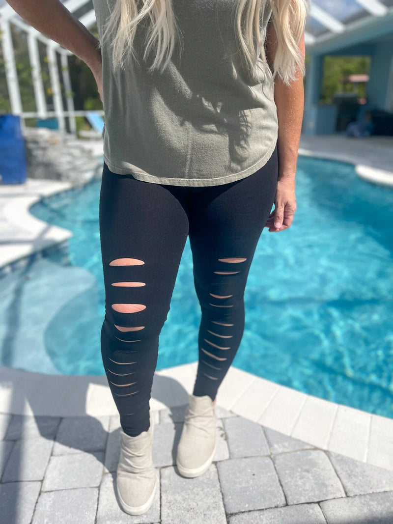 Load image into Gallery viewer, Distressed Leggings

